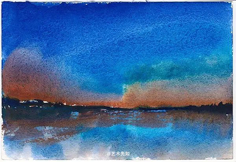 《羅馬湖日落》