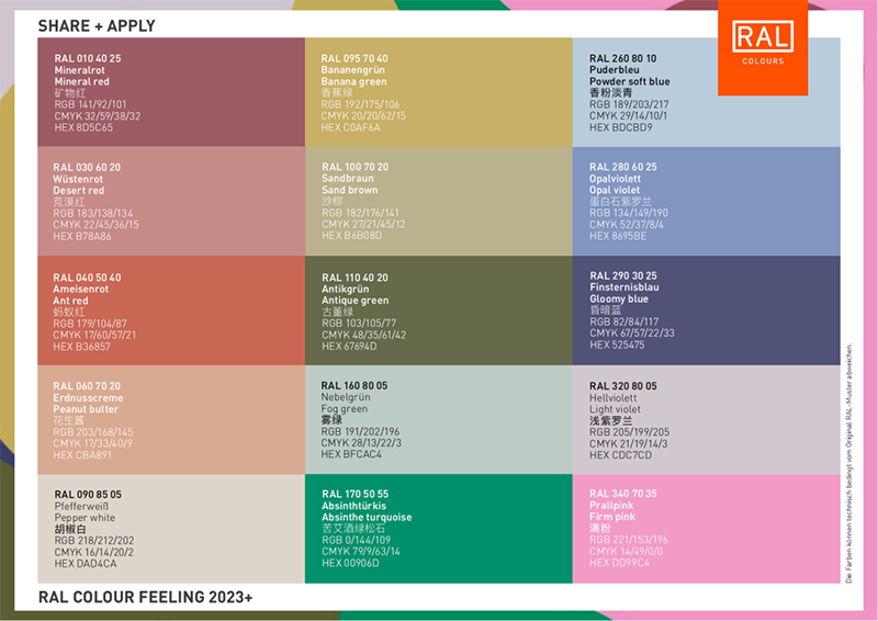 “共享 + 應用”主色的CMYK、RGB和HEX數值