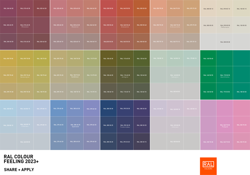“共享 + 應用”主色和次色列表